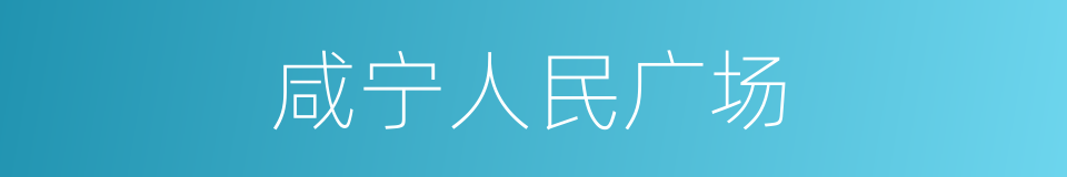 咸宁人民广场的同义词