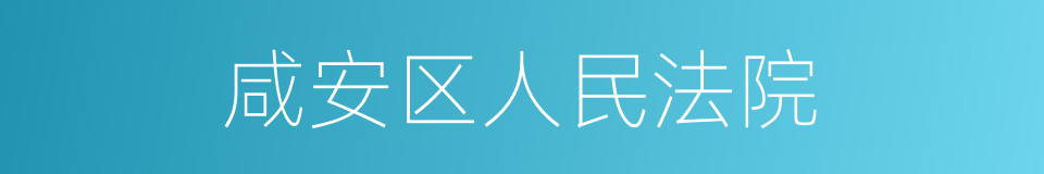 咸安区人民法院的同义词