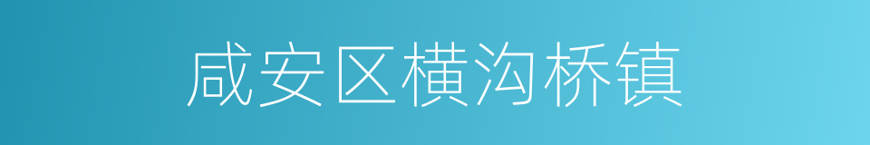 咸安区横沟桥镇的同义词