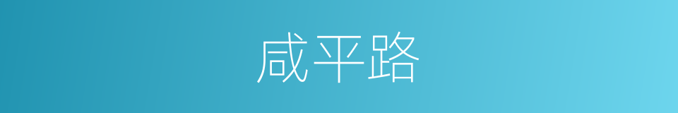 咸平路的同义词