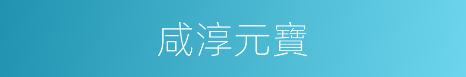 咸淳元寶的同義詞