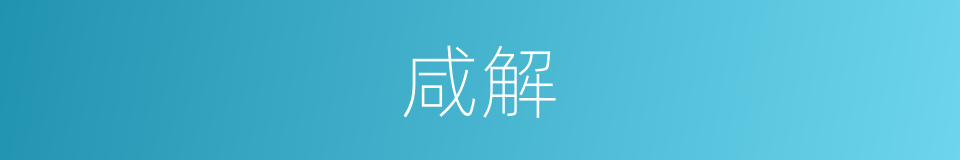 咸解的意思