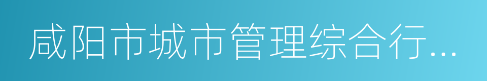 咸阳市城市管理综合行政执法局的意思