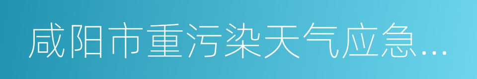 咸阳市重污染天气应急预案的同义词