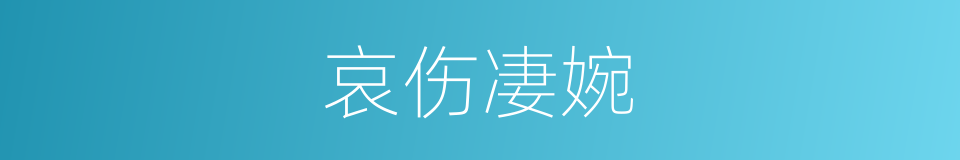 哀伤凄婉的意思