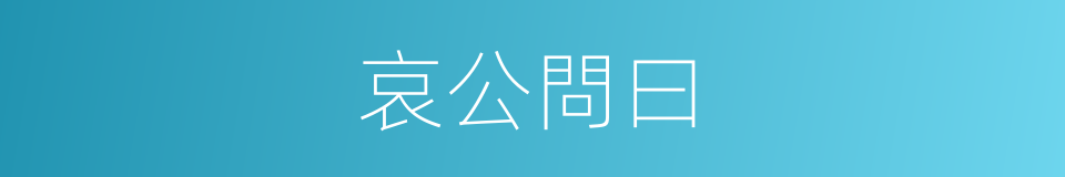 哀公問曰的同義詞