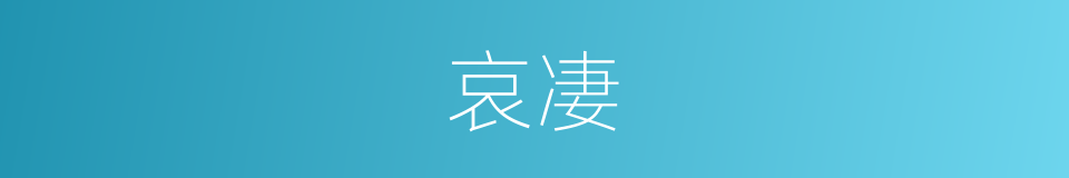 哀凄的意思