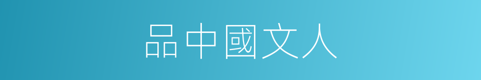 品中國文人的同義詞