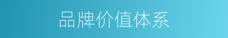品牌价值体系的同义词