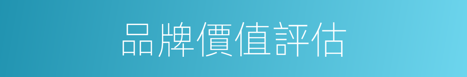 品牌價值評估的同義詞