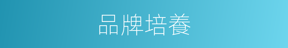 品牌培養的同義詞