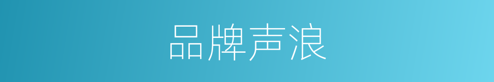 品牌声浪的同义词