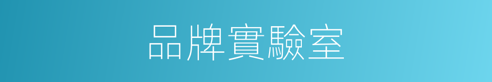 品牌實驗室的同義詞