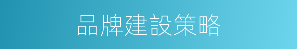 品牌建設策略的同義詞