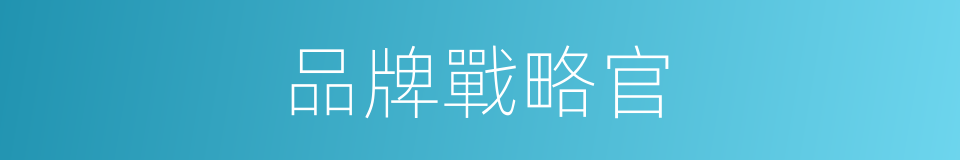品牌戰略官的同義詞