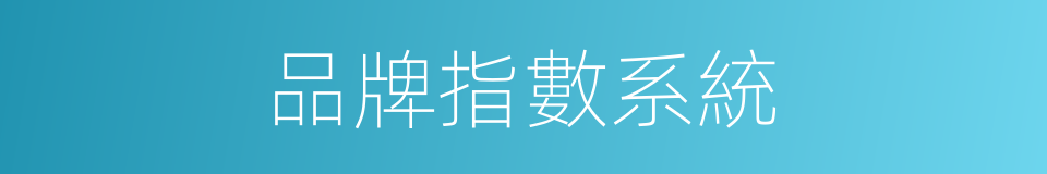 品牌指數系統的同義詞