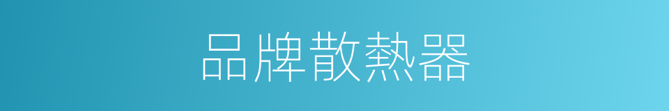 品牌散熱器的同義詞