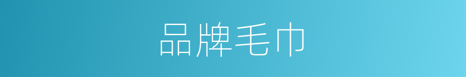 品牌毛巾的同义词