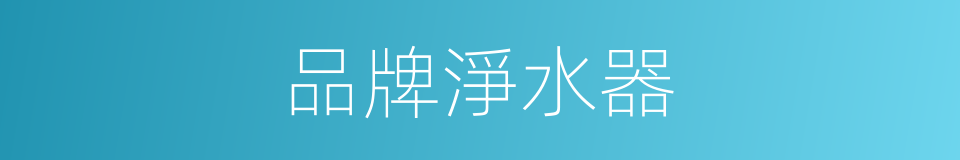 品牌淨水器的同義詞