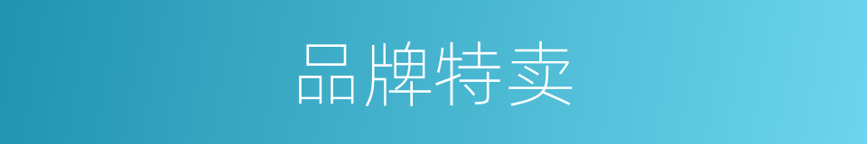 品牌特卖的同义词