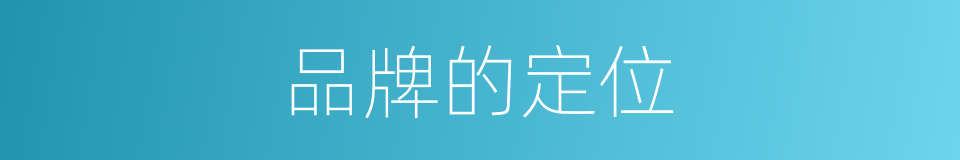 品牌的定位的同义词