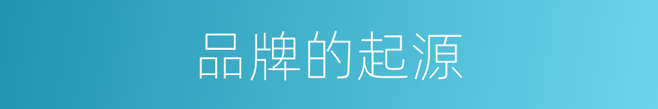 品牌的起源的同义词