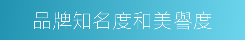 品牌知名度和美譽度的同義詞