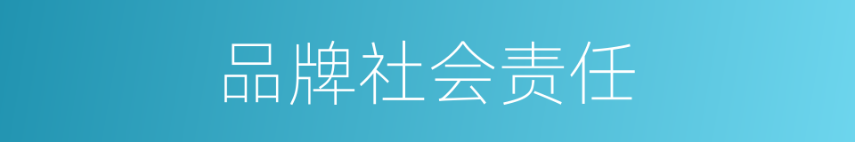 品牌社会责任的同义词