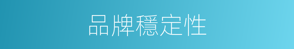品牌穩定性的同義詞
