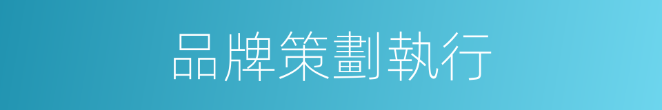 品牌策劃執行的同義詞