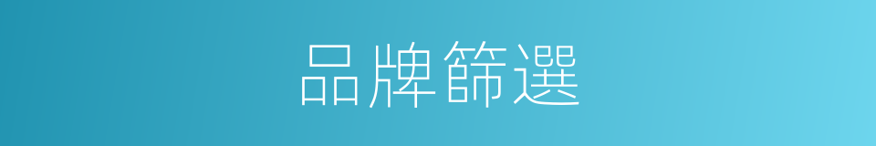 品牌篩選的同義詞