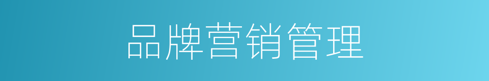 品牌营销管理的同义词