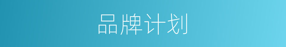 品牌计划的同义词