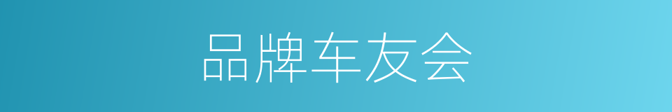 品牌车友会的同义词