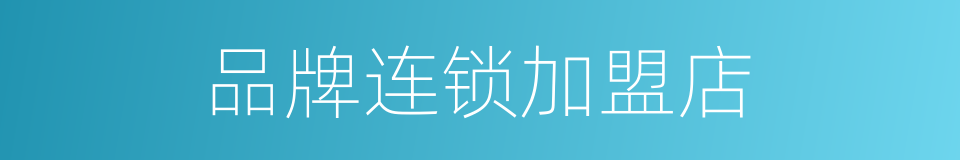 品牌连锁加盟店的同义词