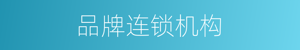 品牌连锁机构的同义词