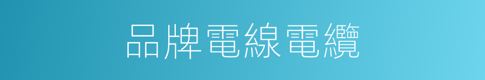 品牌電線電纜的同義詞
