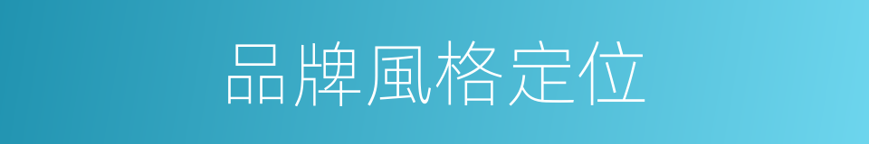 品牌風格定位的同義詞