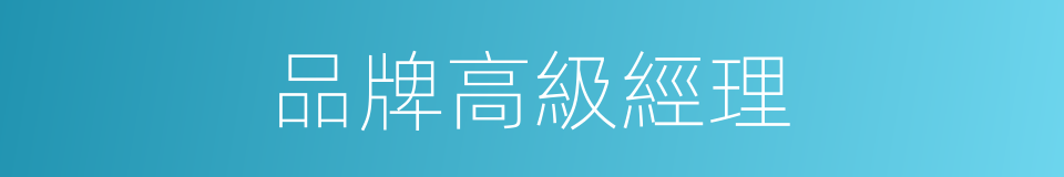 品牌高級經理的同義詞