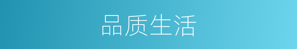 品质生活的意思