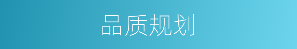 品质规划的同义词