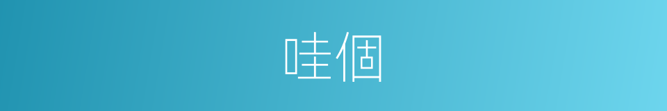哇個的意思