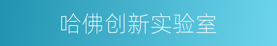 哈佛创新实验室的同义词