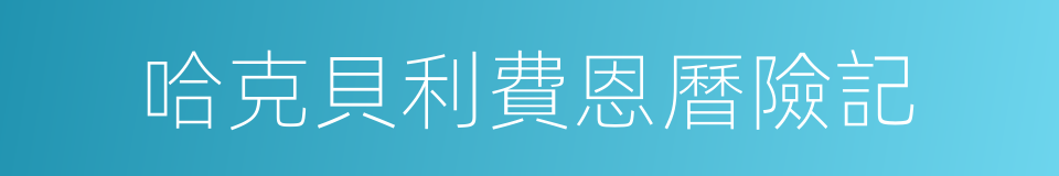 哈克貝利費恩曆險記的同義詞