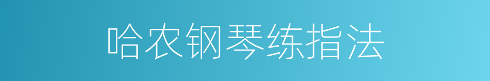 哈农钢琴练指法的同义词