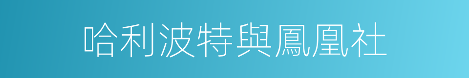 哈利波特與鳳凰社的同義詞