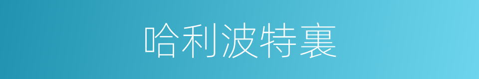 哈利波特裏的同義詞