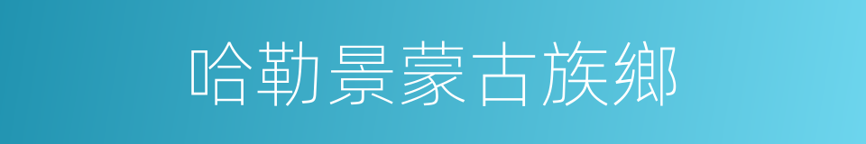 哈勒景蒙古族鄉的同義詞