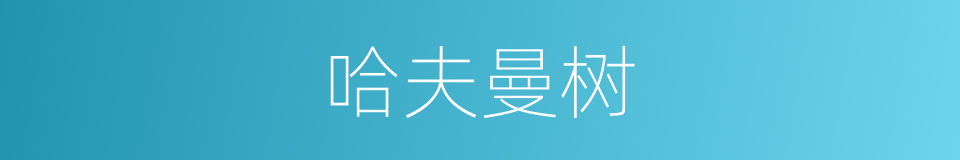 哈夫曼树的同义词
