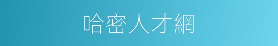 哈密人才網的同義詞